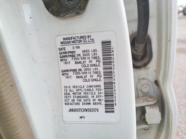 JN8AR07S3XW363079 - 1999 NISSAN PATHFINDER LE WHITE photo 13