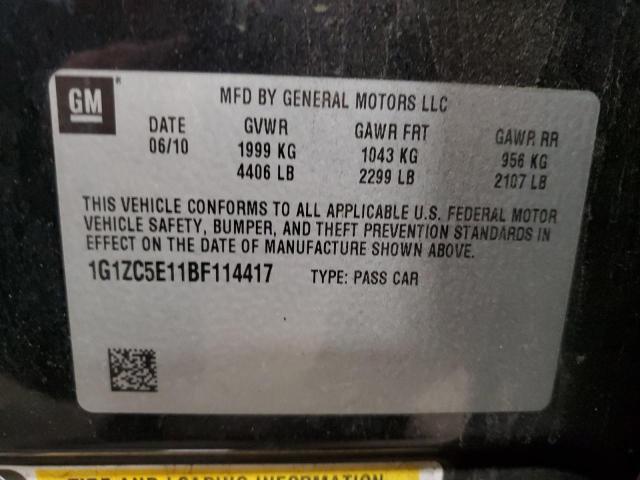 1G1ZC5E11BF114417 - 2011 CHEVROLET MALIBU 1LT BLACK photo 12