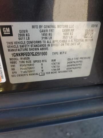 1GNKRFED7GJ291900 - 2016 CHEVROLET TRAVERSE LS GRAY photo 12