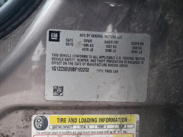 1G1ZC5EU9BF182202 - 2011 CHEVROLET MALIBU 1LT 灰色 照片 12