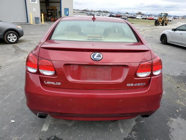 JTHBC96S885013167 - 2008 LEXUS GS 450H RED photo 6