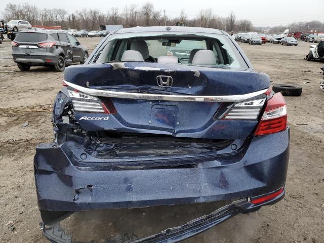 1HGCR2F05GA000281 - 2016 HONDA ACCORD EX BLUE photo 6