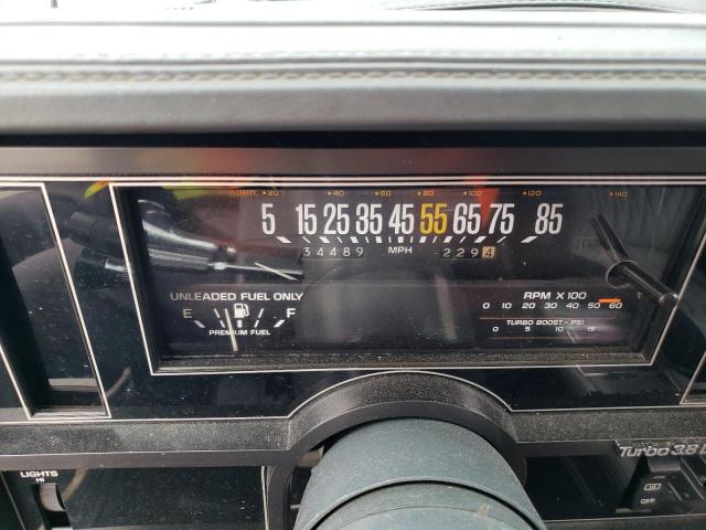 1G4GJ1172HP458375 - 1987 BUICK REGAL შავი ფოტო 9
