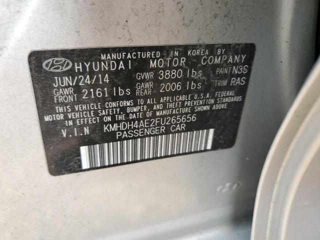 KMHDH4AE2FU265656 - 2015 HYUNDAI ELANTRA SE SILVER photo 12