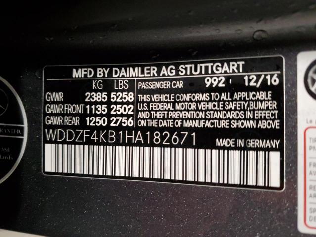 WDDZF4KB1HA182671 - 2017 MERCEDES-BENZ E 300 4MATIC CHARCOAL photo 12