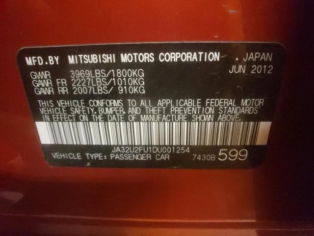 JA32U2FU1DU001254 - 2013 MITSUBISHI LANCER ES/ES SPORT RED photo 12