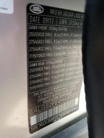 SALGS2FE4HA372091 - 2017 LAND ROVER RANGE ROVE SILVER photo 13