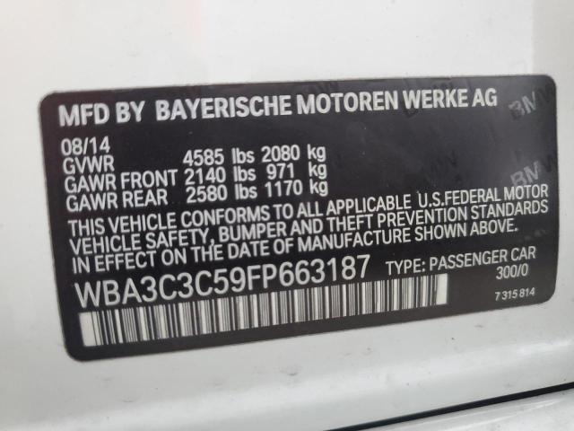 WBA3C3C59FP663187 - 2015 BMW 320 I XDRIVE WHITE photo 12