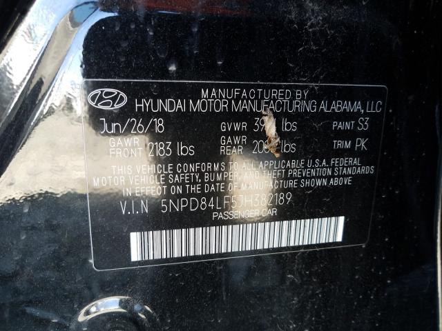 5NPD84LF5JH382189 - 2018 HYUNDAI ELANTRA SEL  photo 10