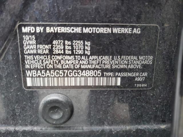 WBA5A5C57GG348805 - 2016 BMW 528 I CHARCOAL photo 12