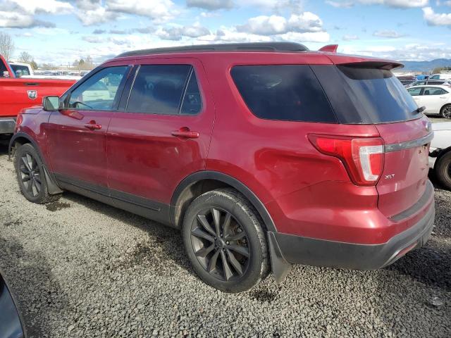 1FM5K8D89HGA62543 - 2017 FORD EXPLORER XLT RED photo 2