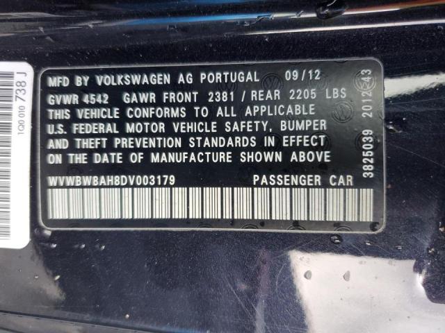 WVWBW8AH8DV003179 - 2013 VOLKSWAGEN EOS KOMFORT 黑色 照片 12