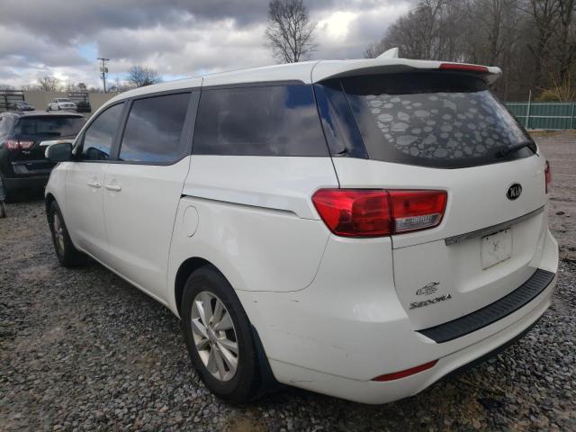 KNDMA5C10G6206846 - 2016 KIA SEDONA L WHITE photo 2