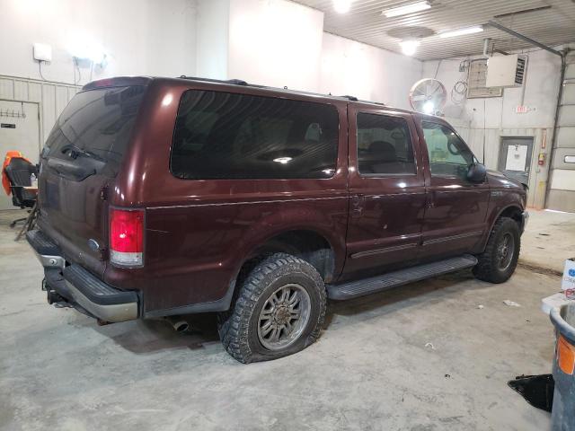 1FMNU41S2YEA00383 - 2000 FORD EXCURSION XLT BURGUNDY photo 3