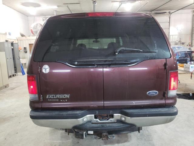 1FMNU41S2YEA00383 - 2000 FORD EXCURSION XLT BURGUNDY photo 6