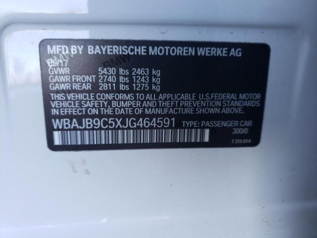 WBAJB9C5XJG464591 - 2018 BMW M550XI WHITE photo 12