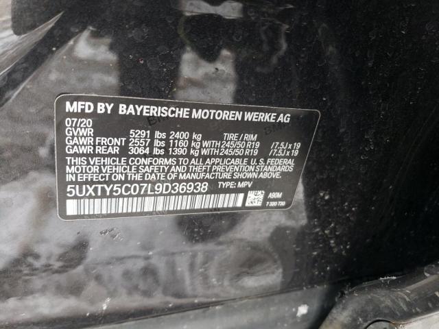 5UXTY5C07L9D36938 - 2020 BMW X3 XDRIVE30I BLACK photo 13