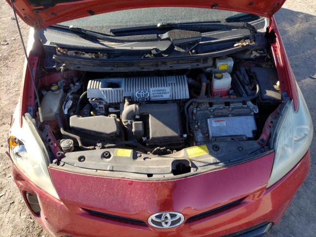 JTDKN3DU2C1497754 - 2012 TOYOTA PRIUS RED photo 11