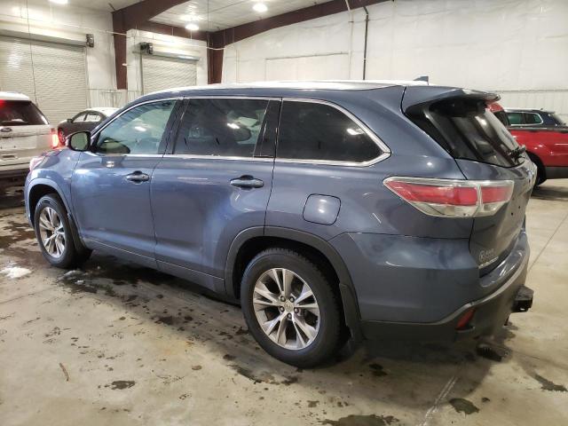 5TDJKRFH5FS103596 - 2015 TOYOTA HIGHLANDER XLE BLUE photo 2