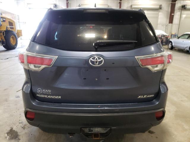 5TDJKRFH5FS103596 - 2015 TOYOTA HIGHLANDER XLE ლურჯი ფოტო 6