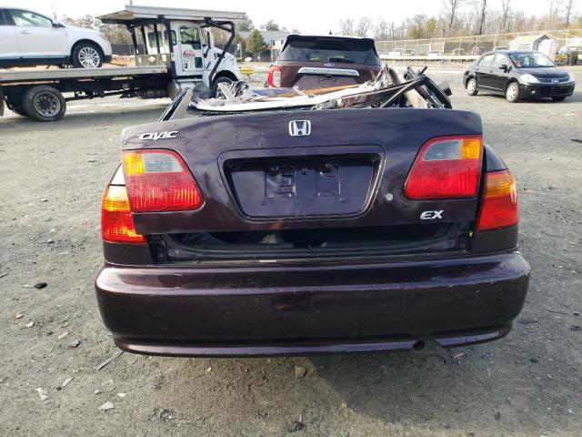 1HGEJ8645YL027170 - 2000 HONDA CIVIC EX PURPLE photo 6