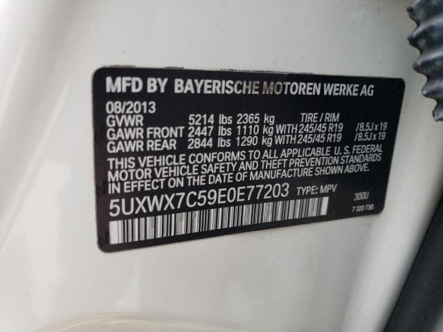 5UXWX7C59E0E77203 - 2014 BMW X3 XDRIVE35I WHITE photo 12