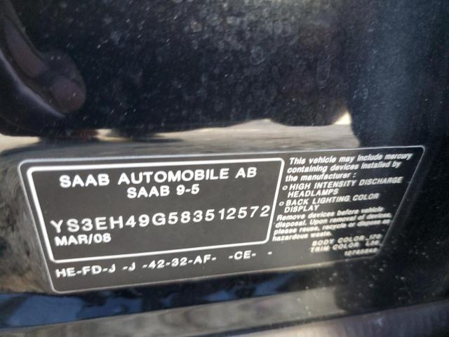 YS3EH49G583512572 - 2008 SAAB 9-5 AERO BLACK photo 13