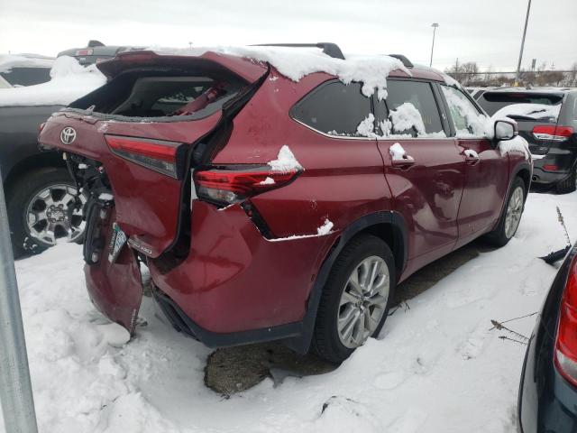 5TDDZRBH3MS057701 - 2021 TOYOTA HIGHLANDER LIMITED RED photo 3