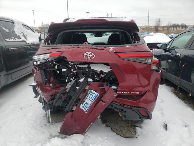 5TDDZRBH3MS057701 - 2021 TOYOTA HIGHLANDER LIMITED RED photo 6