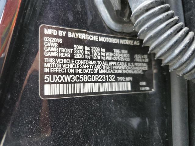 5UXXW3C58G0R23132 - 2016 BMW X4 XDRIVE28I შავი ფოტო 12