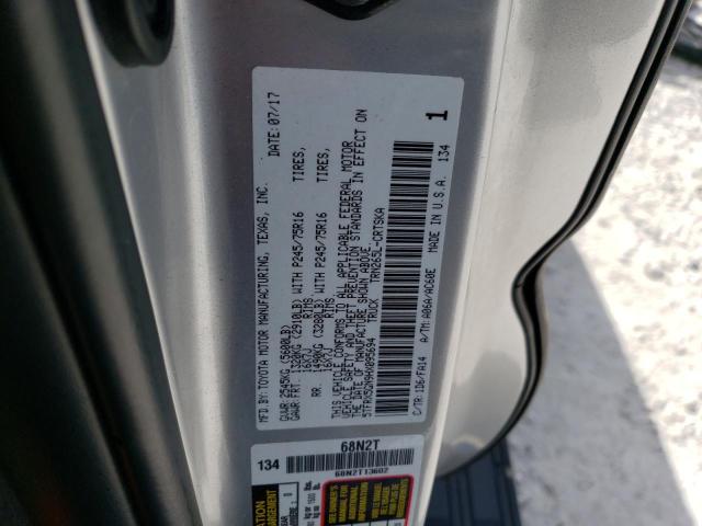 5TFRX5GN9HX095694 - 2017 TOYOTA TACOMA ACCESS CAB ვერცხლისფერი ფოტო 12