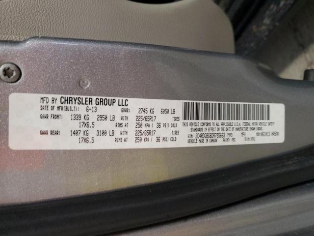 2C4RDGBG6DR795663 - 2013 DODGE GRAND CARA SE SILVER photo 14