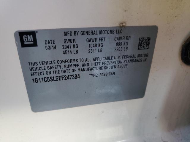 1G11C5SL5EF247334 - 2014 CHEVROLET MALIBU 1LT Ağ foto 12