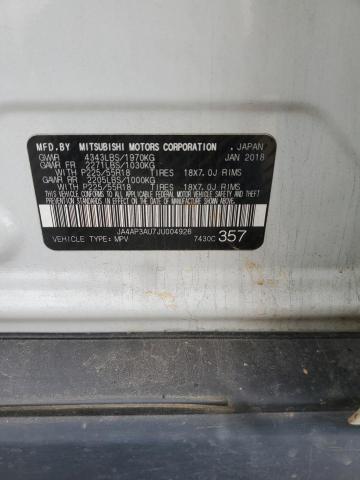 JA4AP3AU7JU004926 - 2018 MITSUBISHI OUTLANDER ES თეთრი ფოტო 12