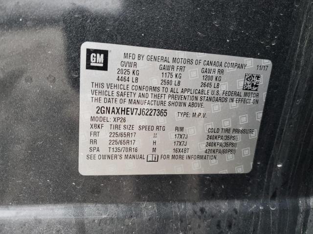 2GNAXHEV7J6227365 - 2018 CHEVROLET EQUINOX LS CHARCOAL photo 13