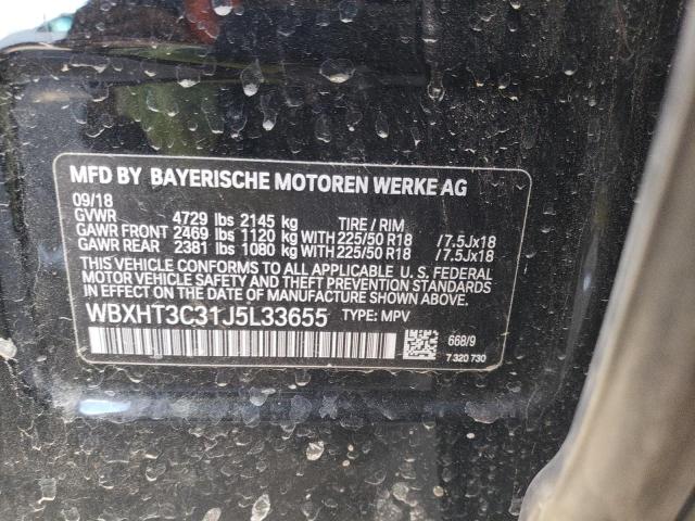 WBXHT3C31J5L33655 - 2018 BMW X1 XDRIVE28I BLACK photo 13