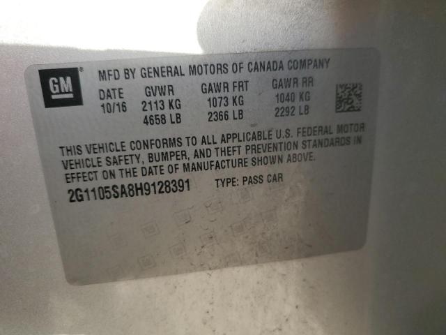 2G1105SA8H9128391 - 2017 CHEVROLET IMPALA LT SILVER photo 12