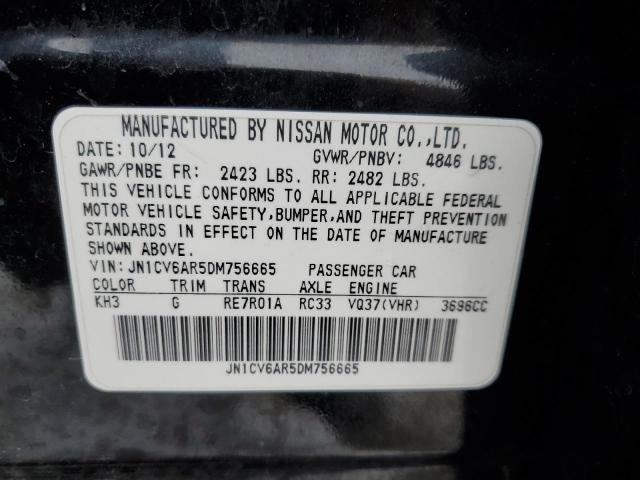 JN1CV6AR5DM756665 - 2013 INFINITI G37 BLACK photo 12