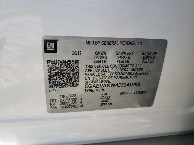 5GAEVAKW4JJ141990 - 2018 BUICK ENCLAVE ESSENCE თეთრი ფოტო 13