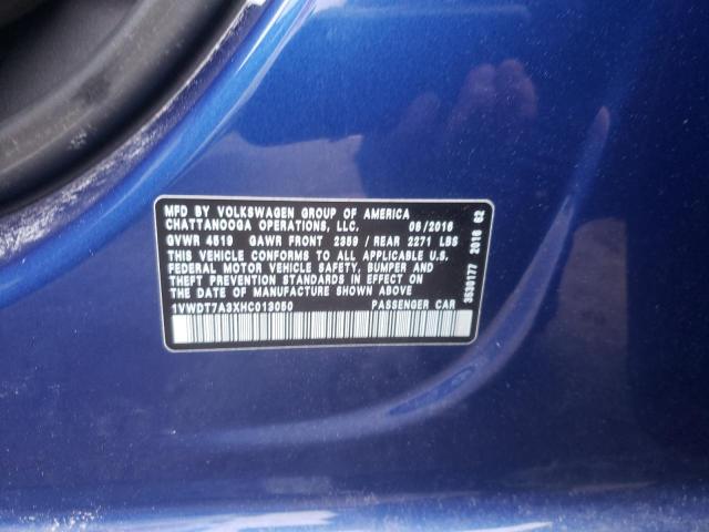 1VWDT7A3XHC013050 - 2017 VOLKSWAGEN PASSAT R-LINE Mavi foto 12