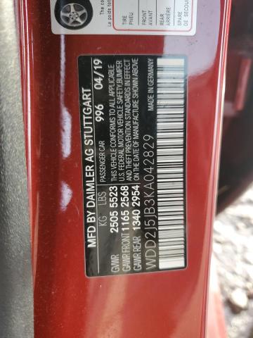 WDD2J5JB3KA042829 - 2019 MERCEDES-BENZ CLS 450 RED photo 13