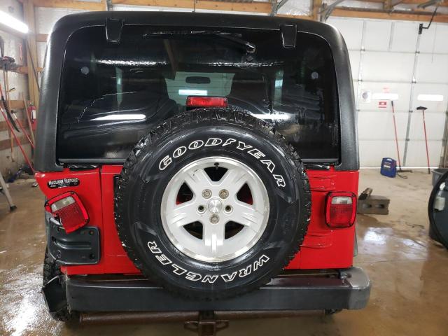 1J4FA49S44P743691 - 2004 JEEP WRANGLER / SPORT RED photo 6