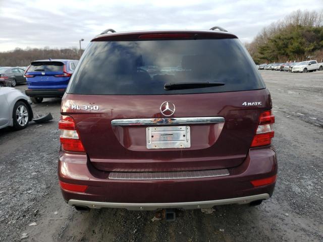 4JGBB8GB6AA614373 - 2010 MERCEDES-BENZ ML 350 4MATIC BURGUNDY photo 6