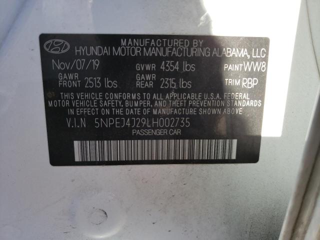 5NPEJ4J29LH002735 - 2020 HYUNDAI SONATA SEL PLUS WHITE photo 12