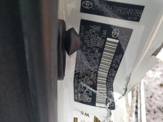 JTKDE167480249788 - 2008 TOYOTA SCION TC 白色 照片 12