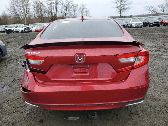 1HGCV1F15MA014367 - 2021 HONDA ACCORD LX RED photo 6