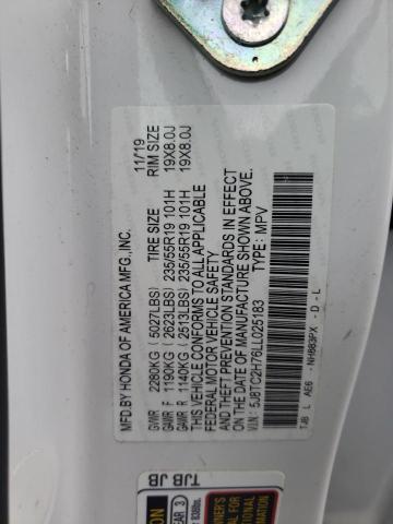 5J8TC2H76LL025183 - 2020 ACURA RDX ADVANCE WHITE photo 12