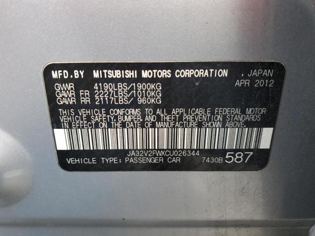 JA32V2FWXCU026344 - 2012 MITSUBISHI LANCER SE SILVER photo 13