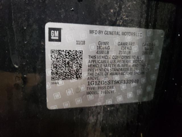 1G1ZG5ST5KF133949 - 2019 CHEVROLET MALIBU RS BLACK photo 12