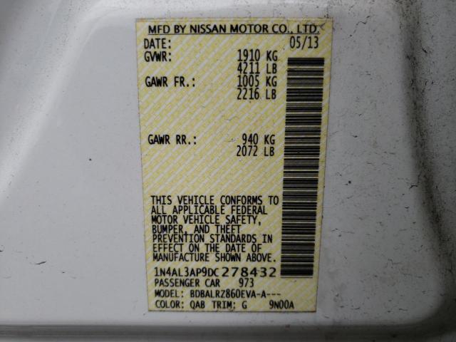 1N4AL3AP9DC278432 - 2013 NISSAN ALTIMA 2.5 WHITE photo 12